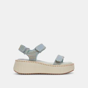 DEBRA SANDALES TRICOT BLEU CLAIR