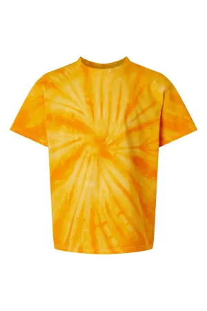T-shirt à manches courtes col rond tie-dye cyclone jeunesse Dyenomite en forme de moulinet - Or