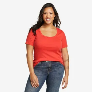 Eddie Bauer T-shirt Femme Favori à Col Carré - Corail Eddie Bauer