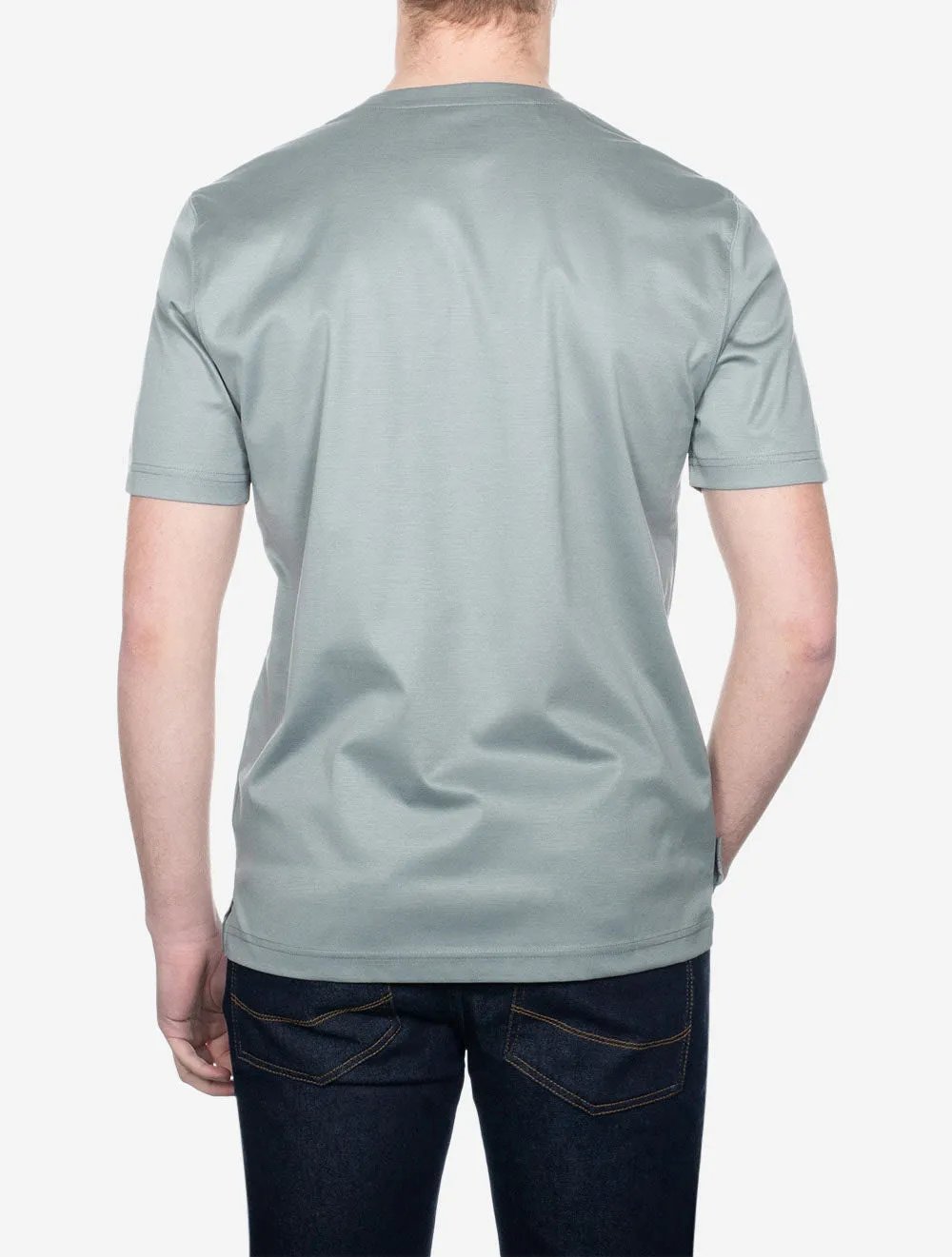 T-shirt col rond ajusté Filo Di Scozia gris clair