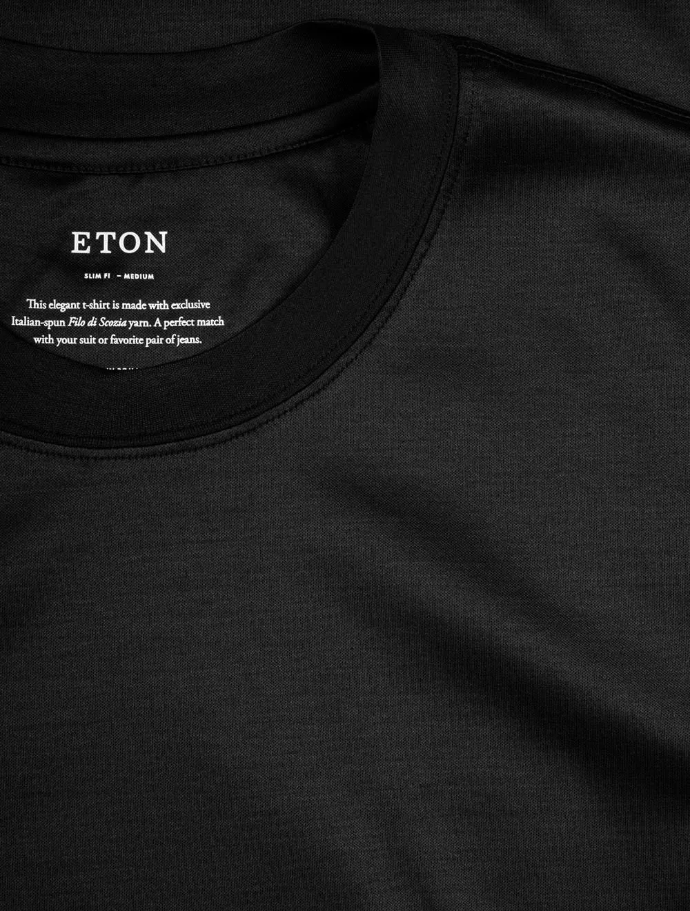 T-shirt à col rond Filo di Scozia Noir
