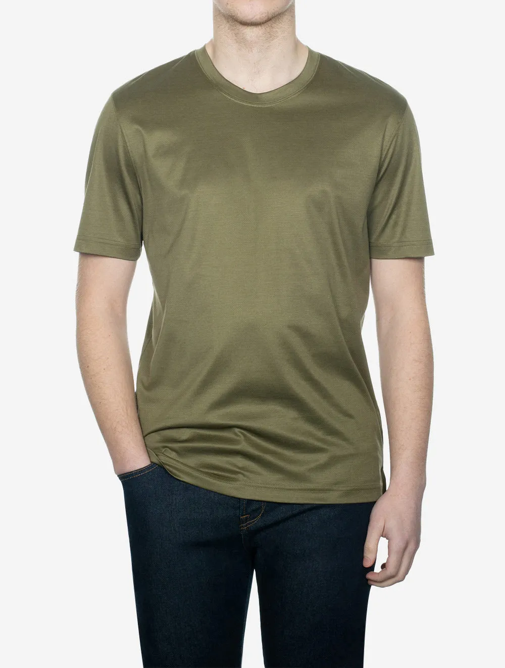 T-shirt col rond Filo Di Scozia vert foncé
