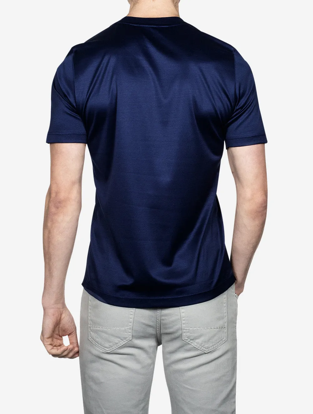 T-shirt à col rond Filo di Scozia Marine
