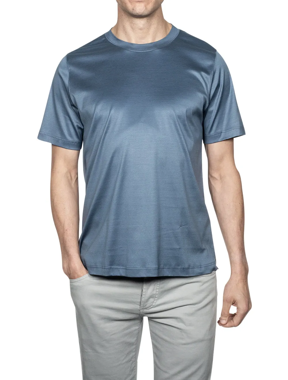 T-shirt à col rond Filo Di Soczia Bleu moyen