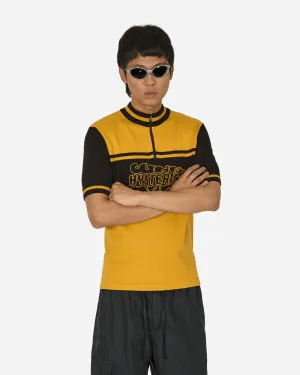 Maillot de cyclisme brodé logo flamme Jaune / Noir