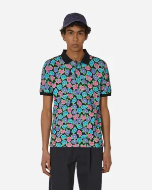 Polo à motifs floraux Noir