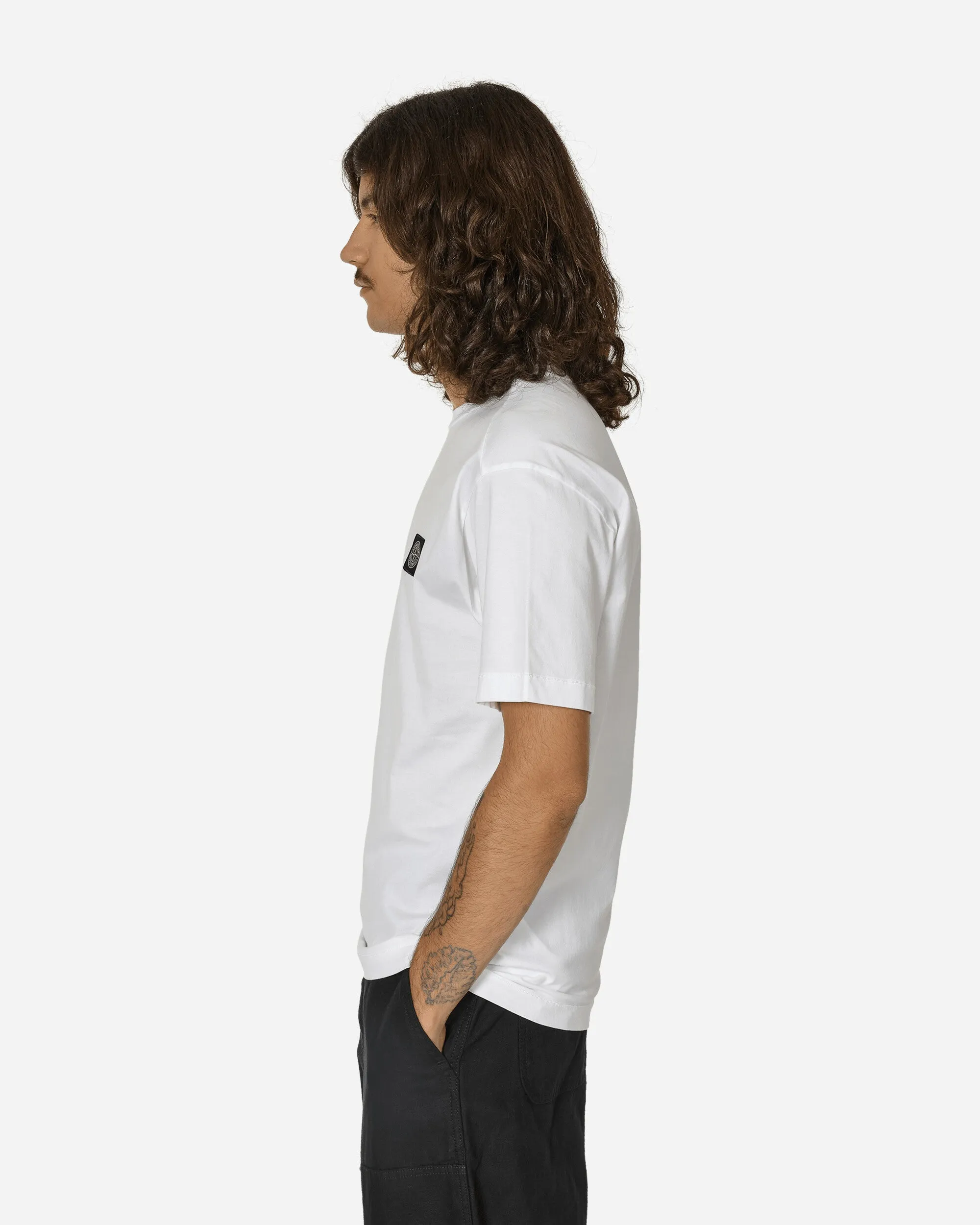 T-Shirt à Logo Teint en Blanc