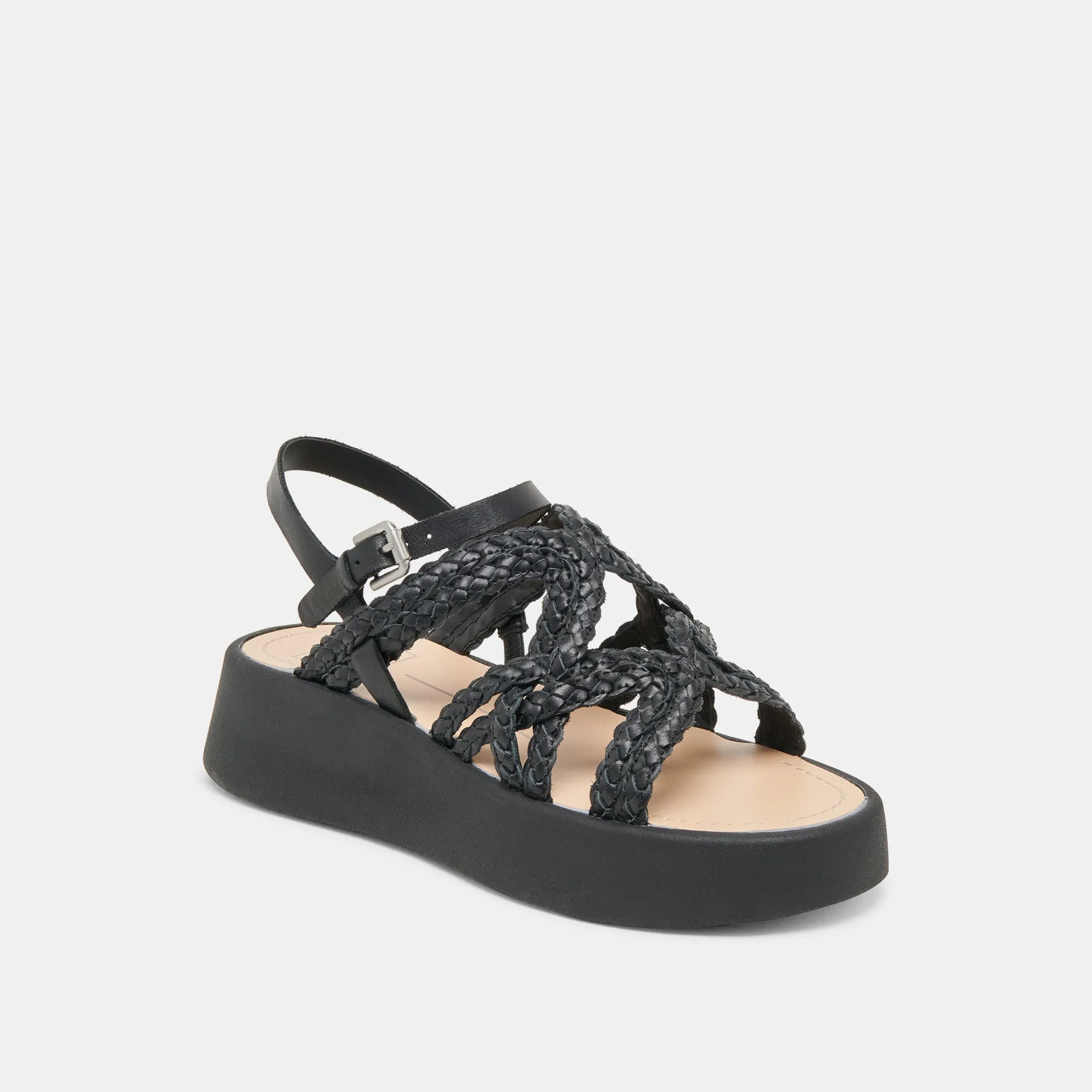SANDALES GATSBY EN CUIR NOIR