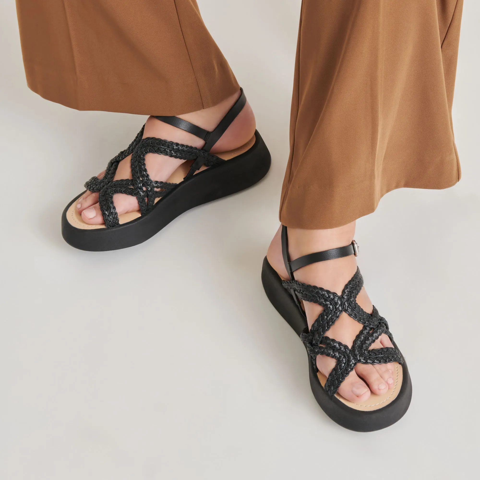 SANDALES GATSBY EN CUIR NOIR