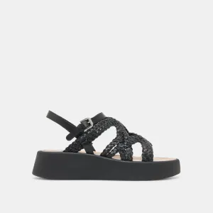 SANDALES GATSBY EN CUIR NOIR