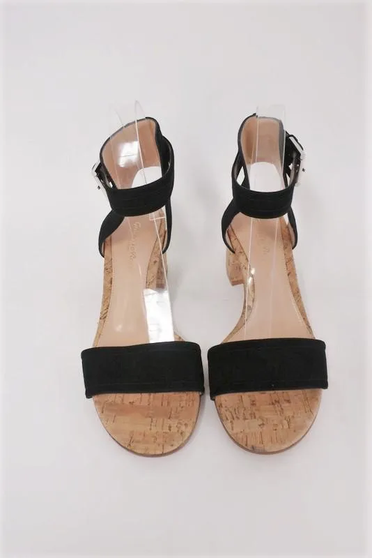 Gianvito Rossi Sandales en Liège Rikki Noir Suédé Taille 38 Bride à la Cheville Talon Moyen