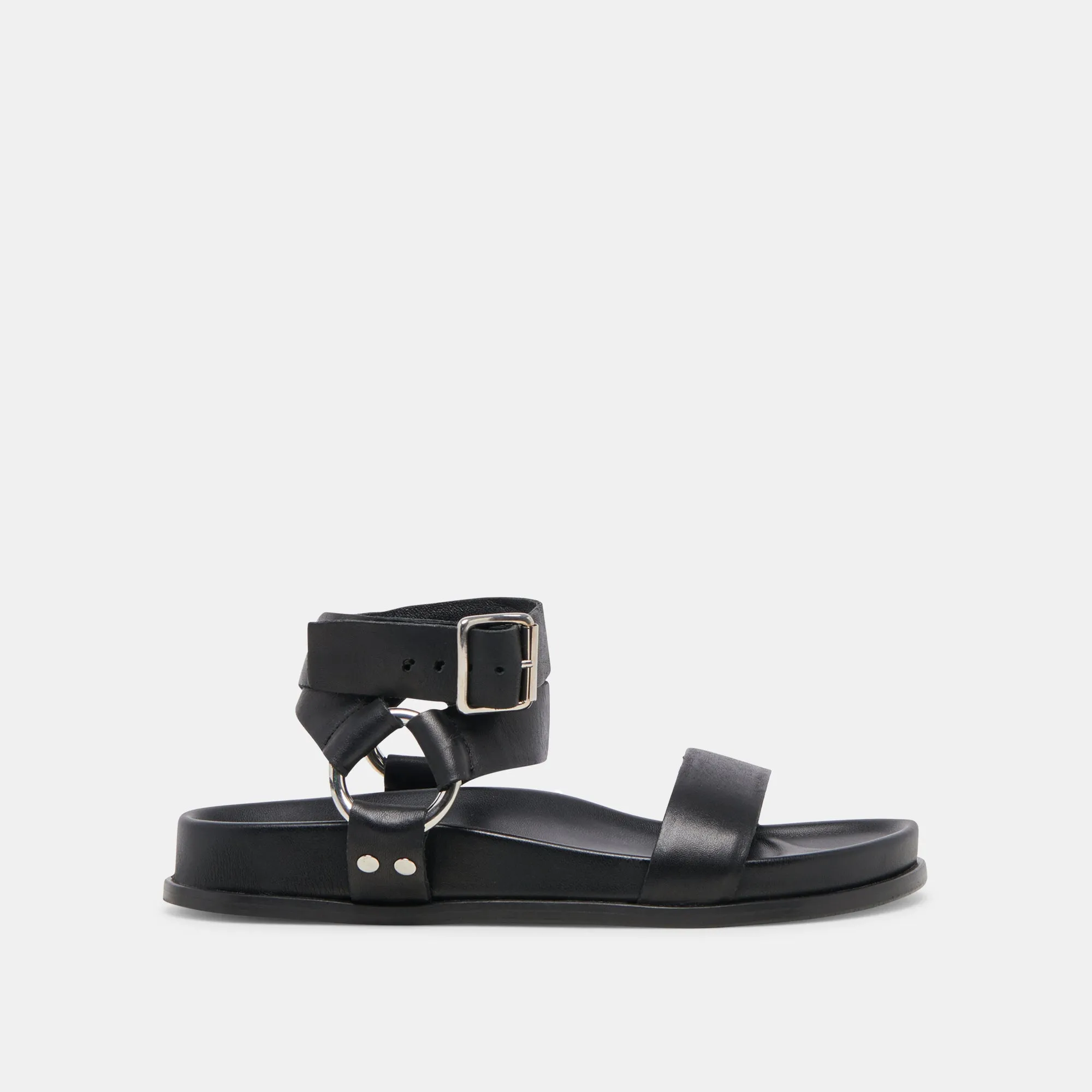SANDALES GILDA EN CUIR NOIR