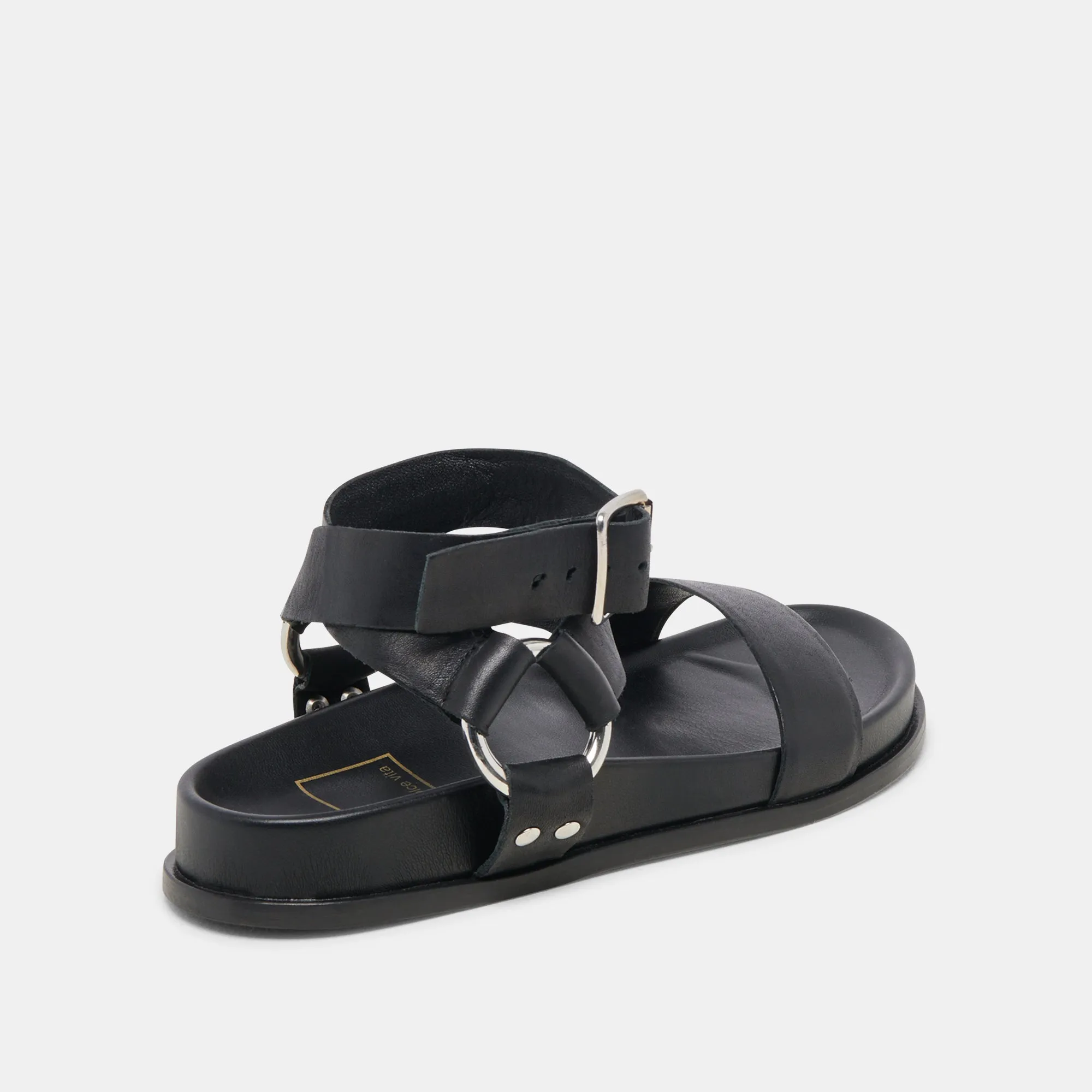 SANDALES GILDA EN CUIR NOIR