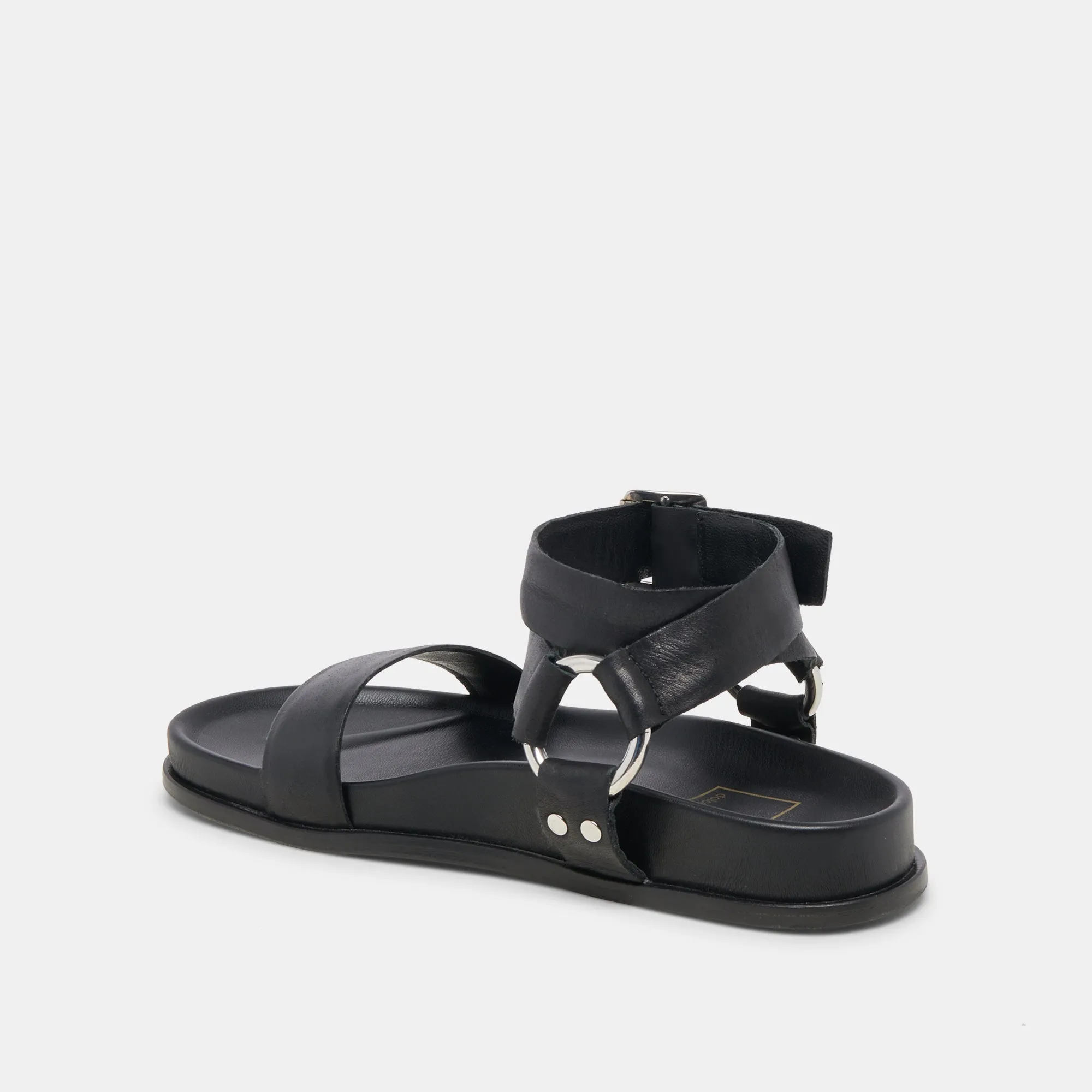 SANDALES GILDA EN CUIR NOIR