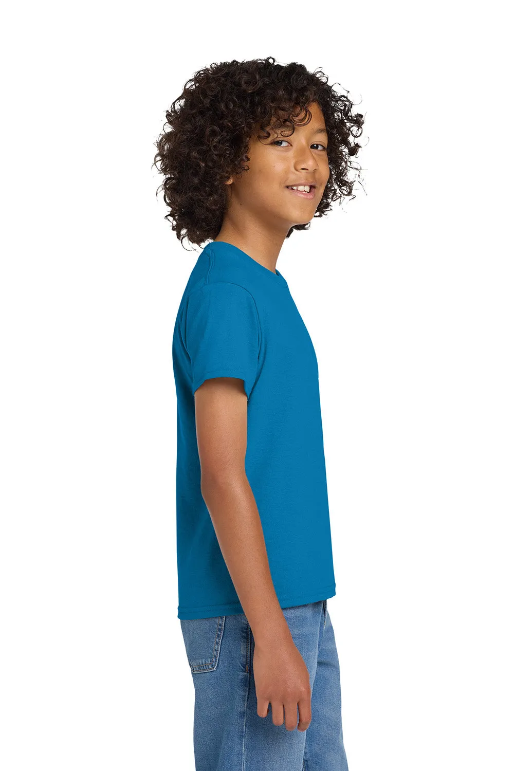 T-shirt à manches courtes et col rond pour jeunes Gildan DryBlend absorbant l'humidité - Bleu saphir