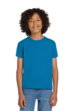 T-shirt à manches courtes et col rond pour jeunes Gildan DryBlend absorbant l'humidité - Bleu saphir