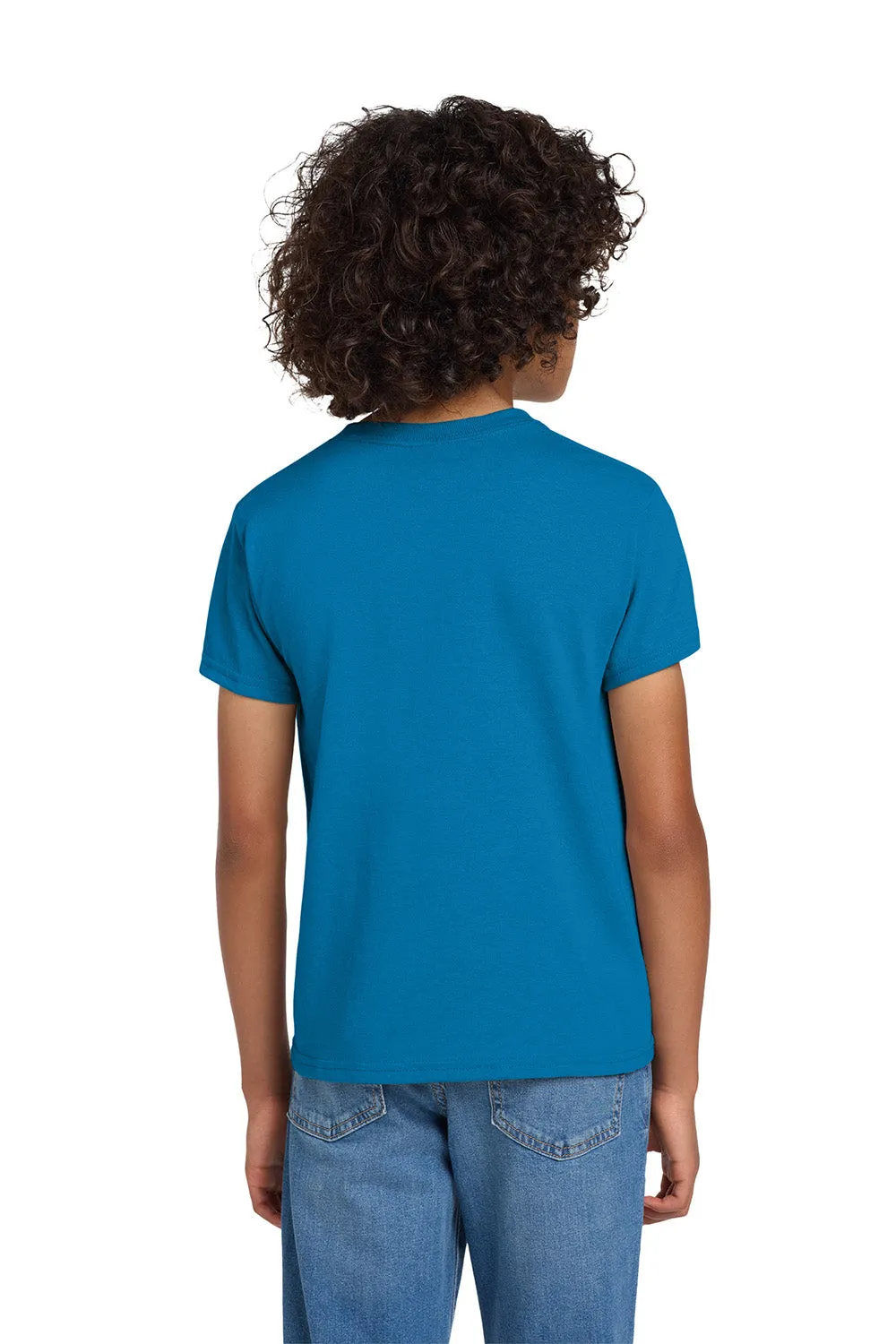 T-shirt à manches courtes et col rond pour jeunes Gildan DryBlend absorbant l'humidité - Bleu saphir