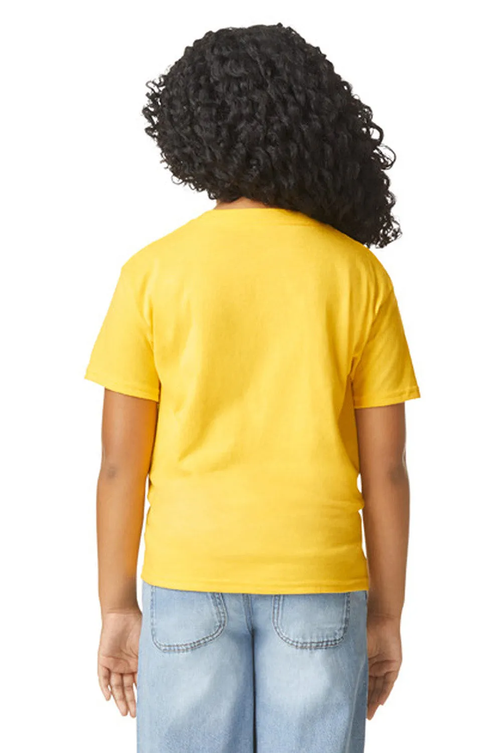 T-shirt à manches courtes et col rond Gildan Youth Softstyle CVC - Jaune brume pâle