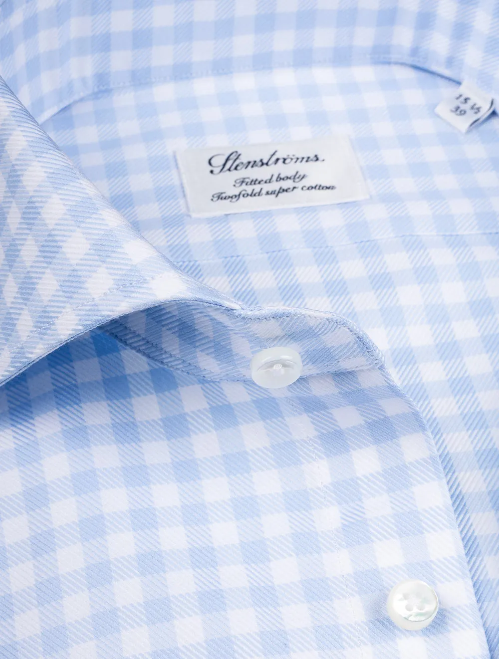 Chemise à carreaux vichy bleue
