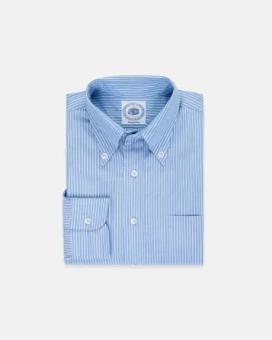CHEMISE HAUT DE GAMME - BLEUE À RAYURES BLANCHES