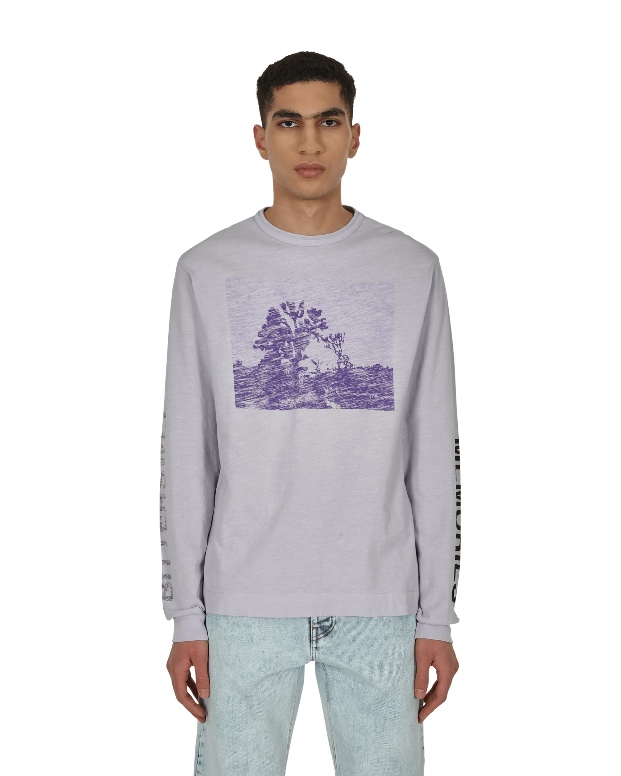 T-shirt manches longues graphique violet