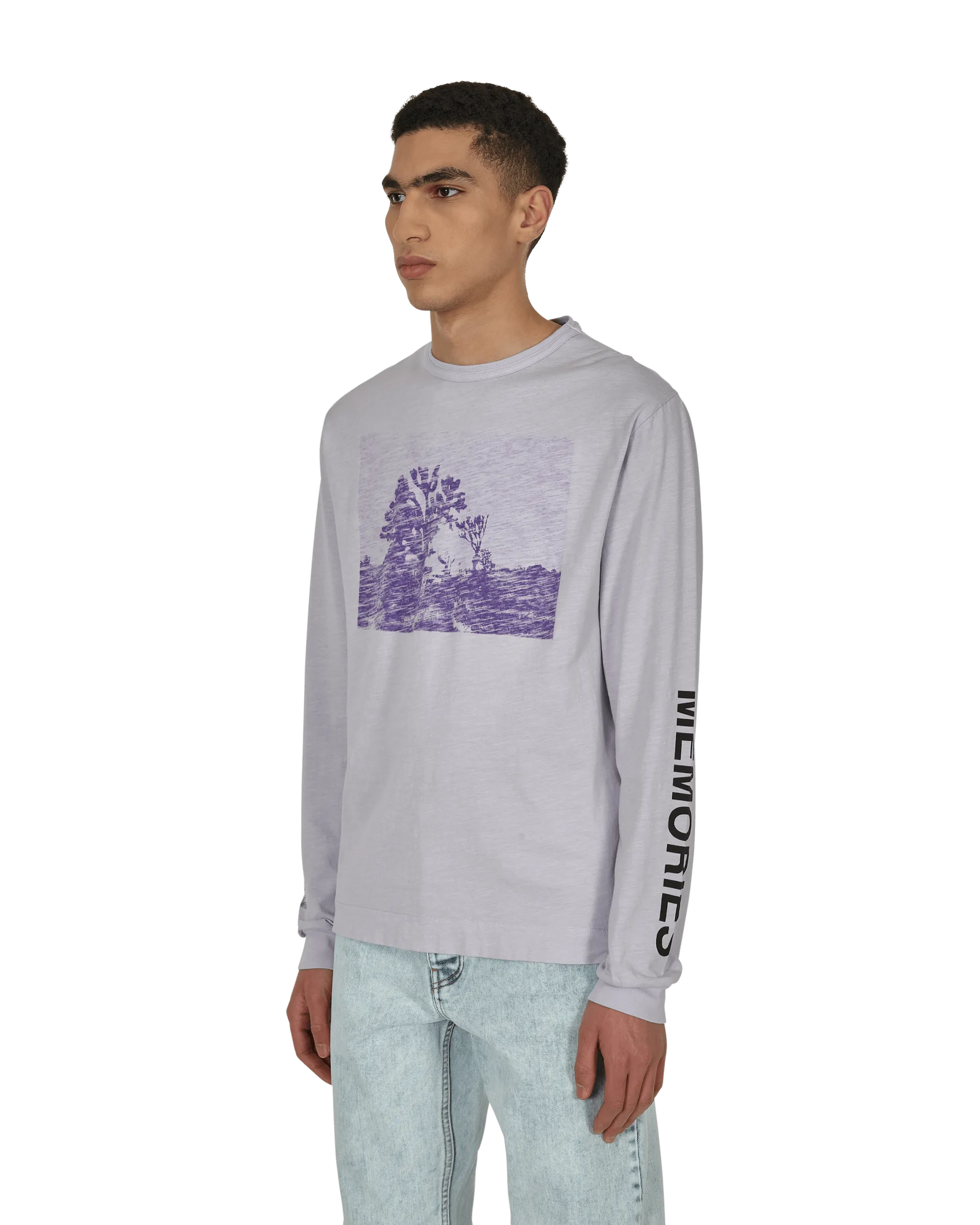 T-shirt manches longues graphique violet