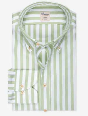 Chemise ajustée à rayures vertes