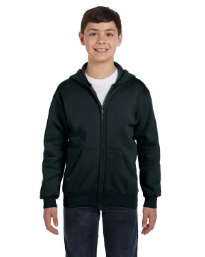 Hanes P480 Sweat à capuche éco-responsable 50/50 pour jeunes avec fermeture éclair complète