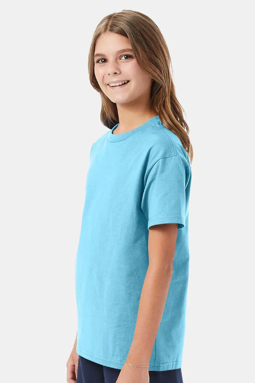 Hanes Youth T-shirt à manches courtes et col rond ComfortSoft - Bleu Horizon