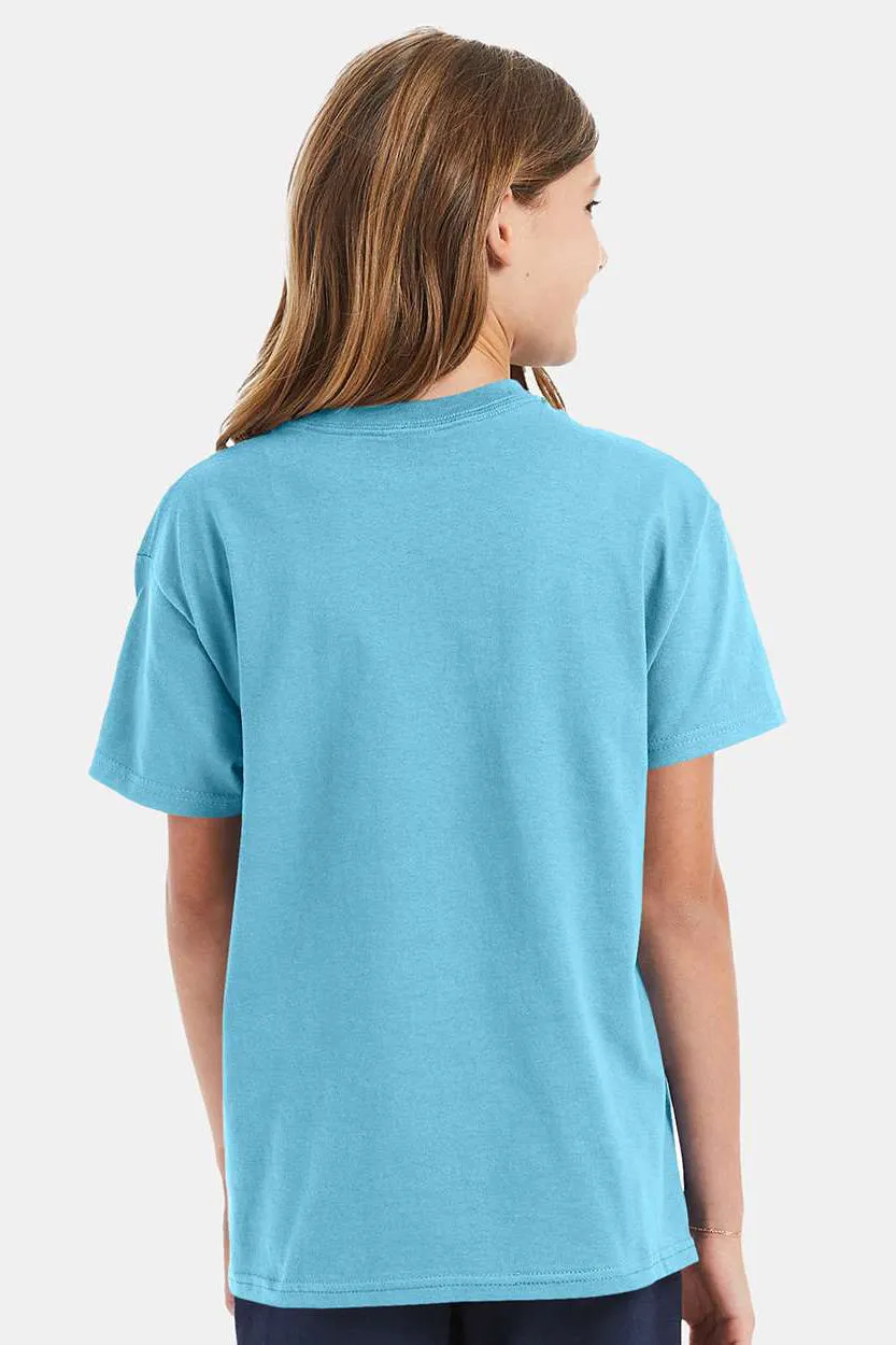 Hanes Youth T-shirt à manches courtes et col rond ComfortSoft - Bleu Horizon