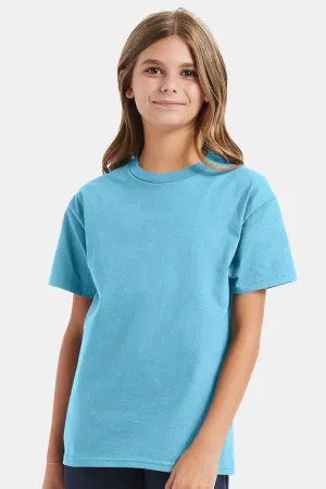 Hanes Youth T-shirt à manches courtes et col rond ComfortSoft - Bleu Horizon