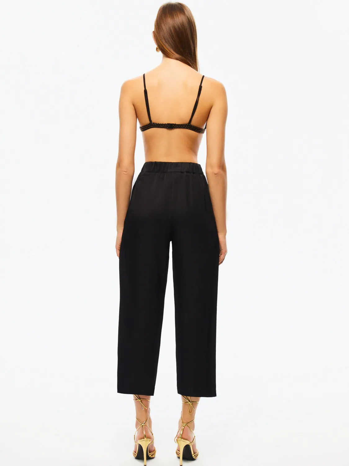 Pantalon carotte taille haute
