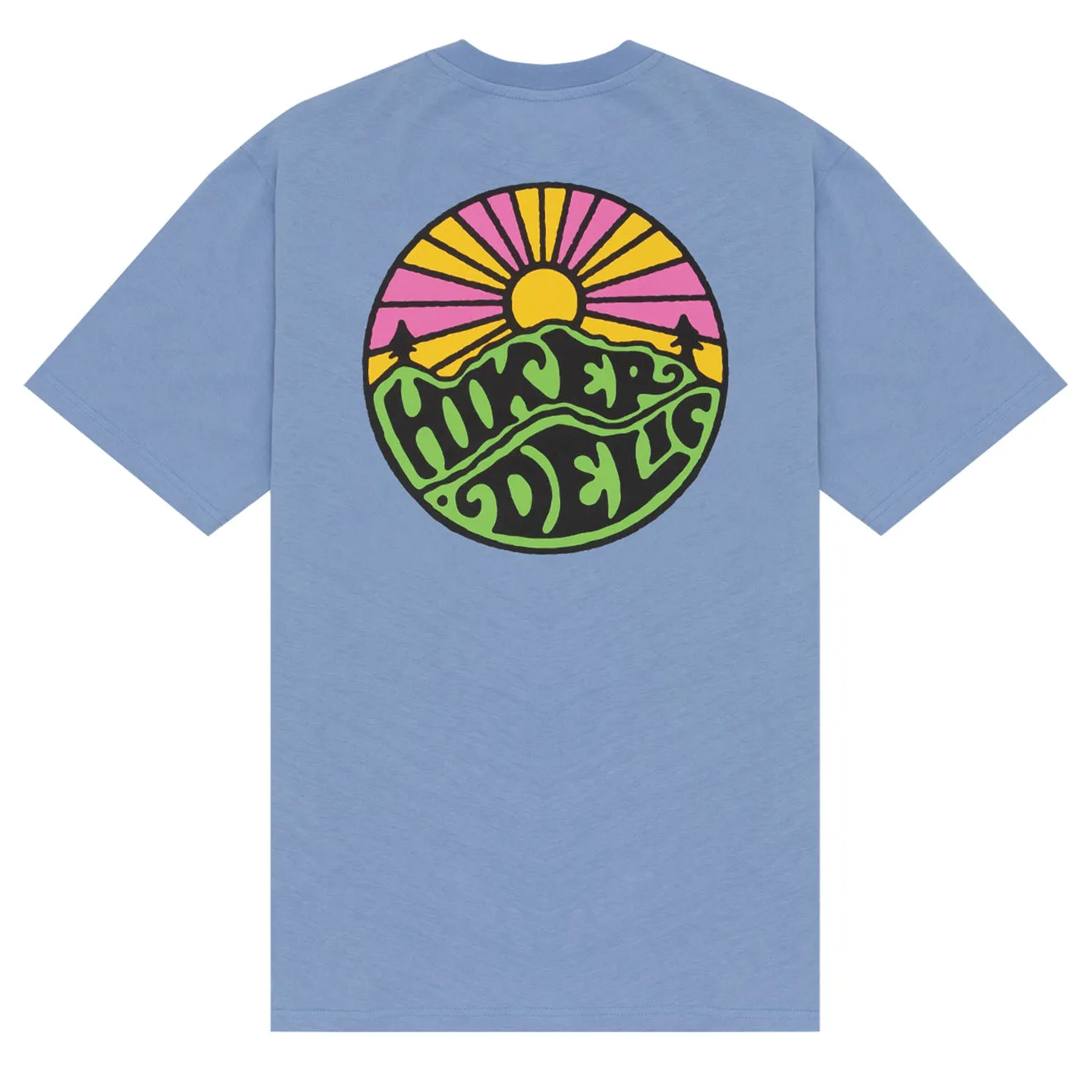 T-shirt manches courtes original Hikerdelic avec logo - Bleu fjord