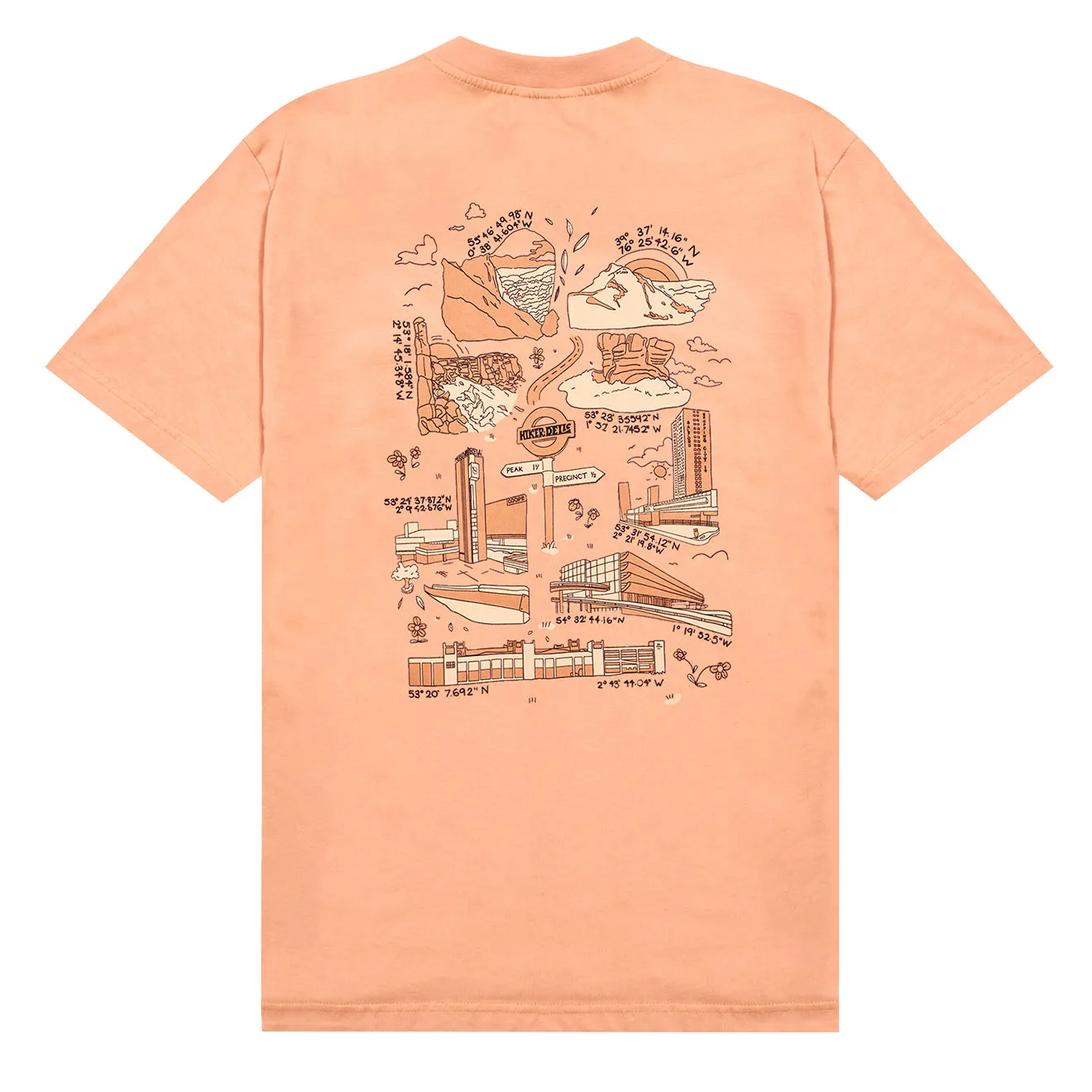 T-shirt Hikerdelic Peak & Precinct SS Corail