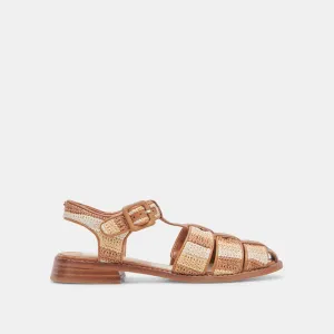 SANDALES HOLIS TAN MULTI RAFFIA