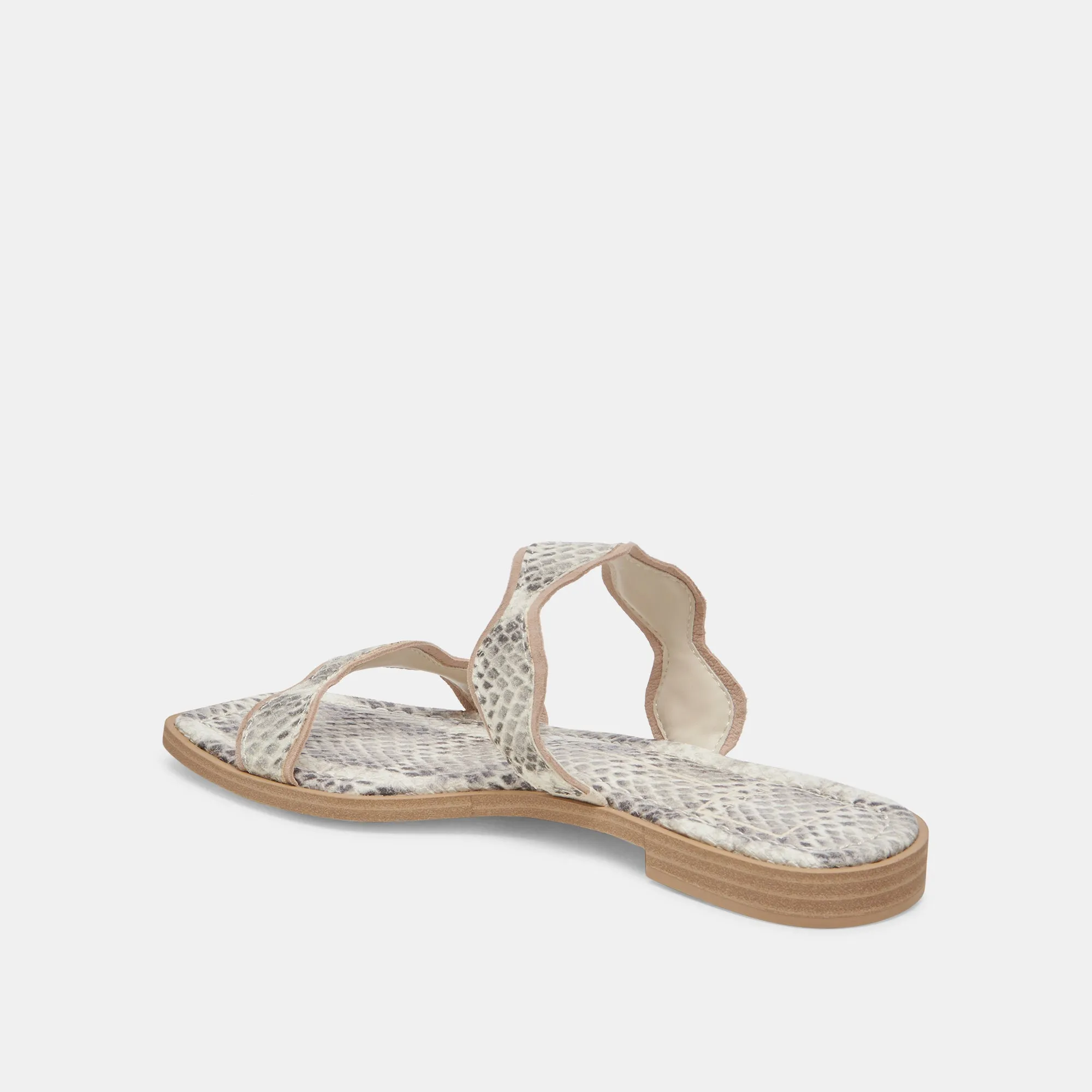 SANDALES ILVA GRIS BLANC CUIR EMBOSSE