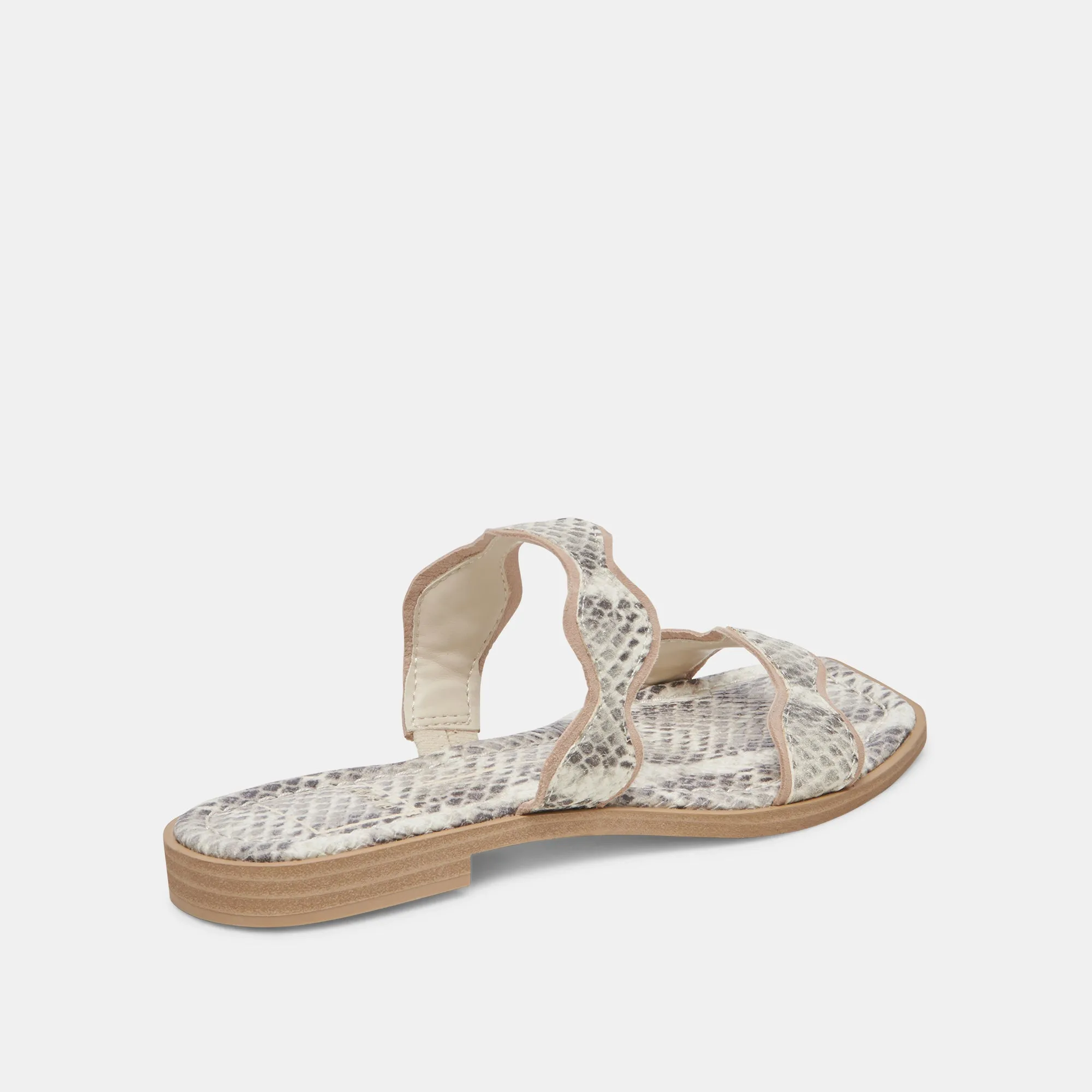 SANDALES ILVA GRIS BLANC CUIR EMBOSSE