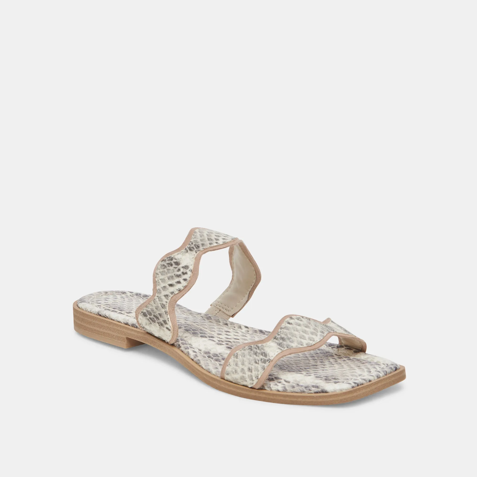 SANDALES ILVA GRIS BLANC CUIR EMBOSSE