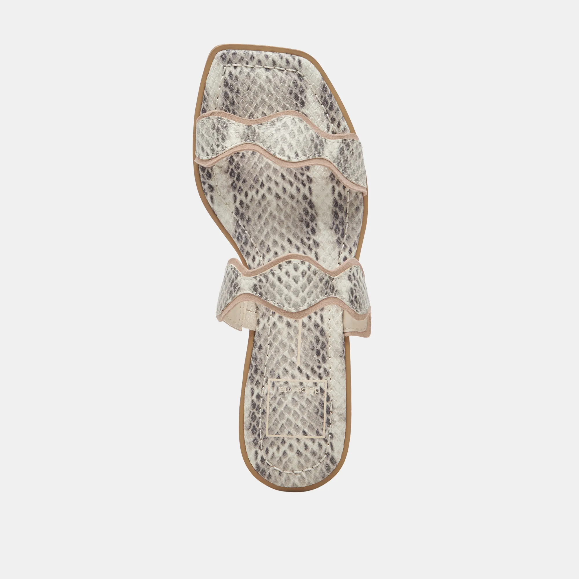 SANDALES ILVA GRIS BLANC CUIR EMBOSSE