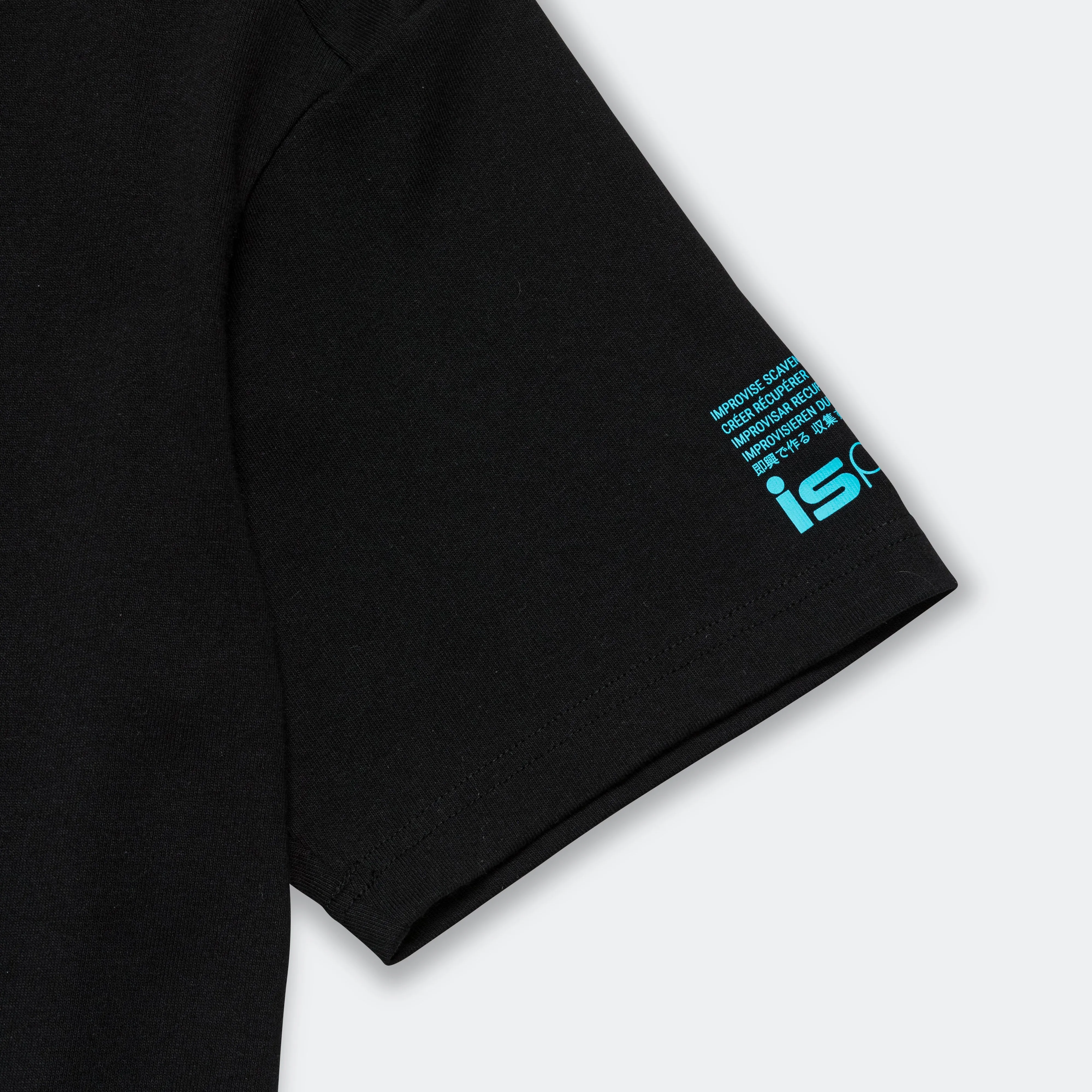 T-shirt ISPA SS - Noir/Bleu Baltique