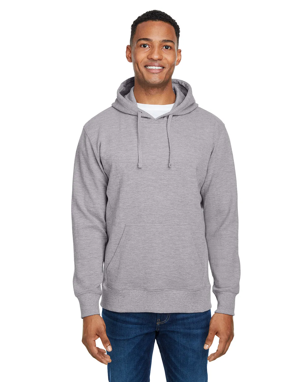 J America JA8706 Pull à capuche en polaire à effet ripple