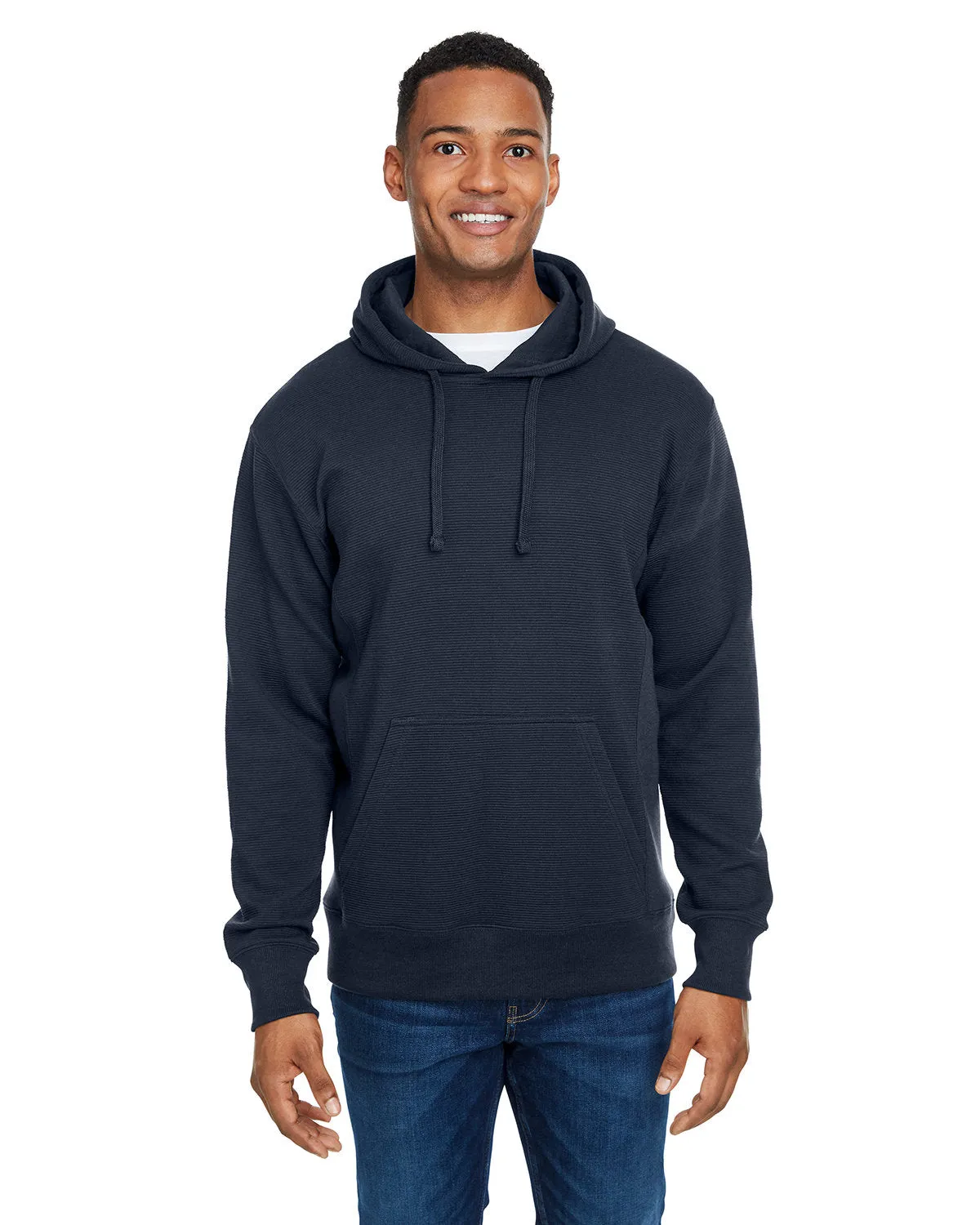 J America JA8706 Pull à capuche en polaire à effet ripple