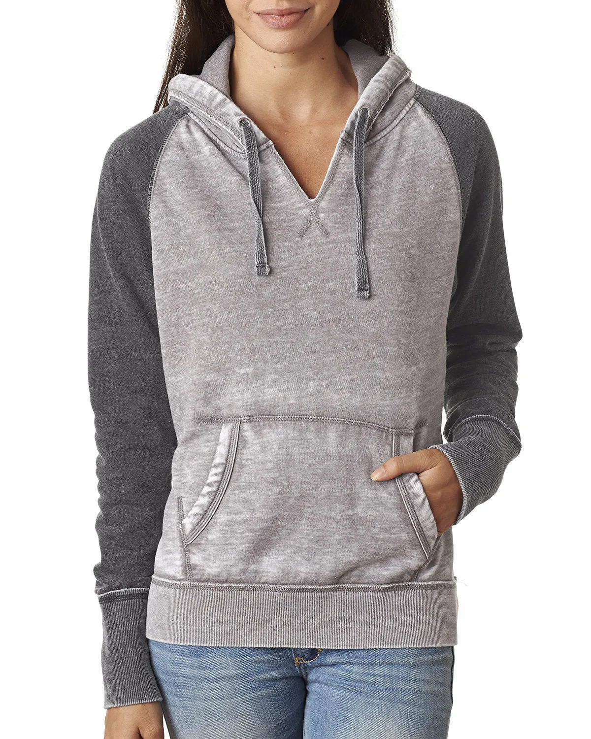 J America JA8926 Pull à capuche contrasté Zen pour femmes
