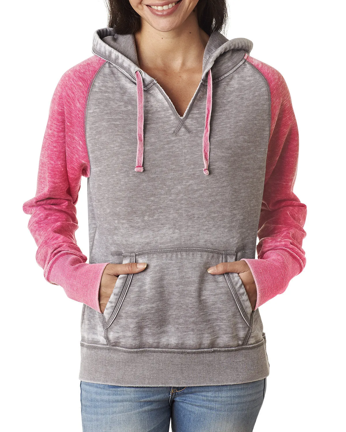J America JA8926 Pull à capuche contrasté Zen pour femmes