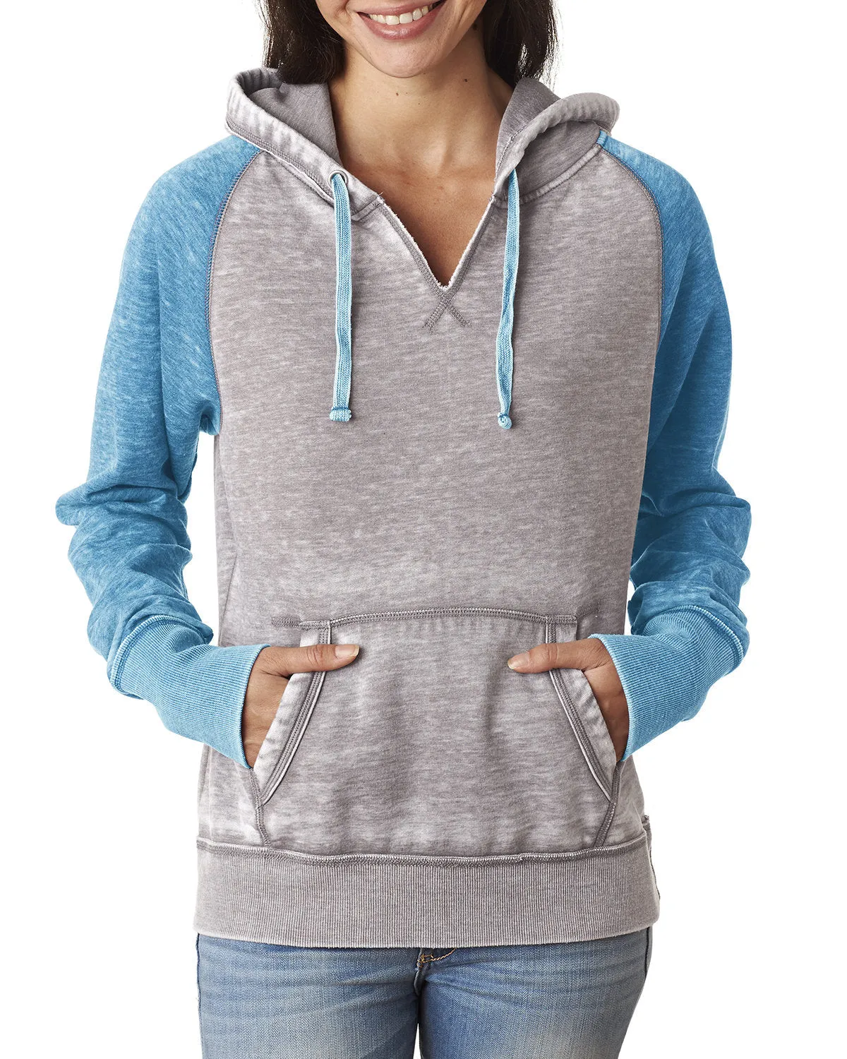 J America JA8926 Pull à capuche contrasté Zen pour femmes