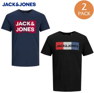 Jack & Jones 2-Pack T-shirts à logo corp marine