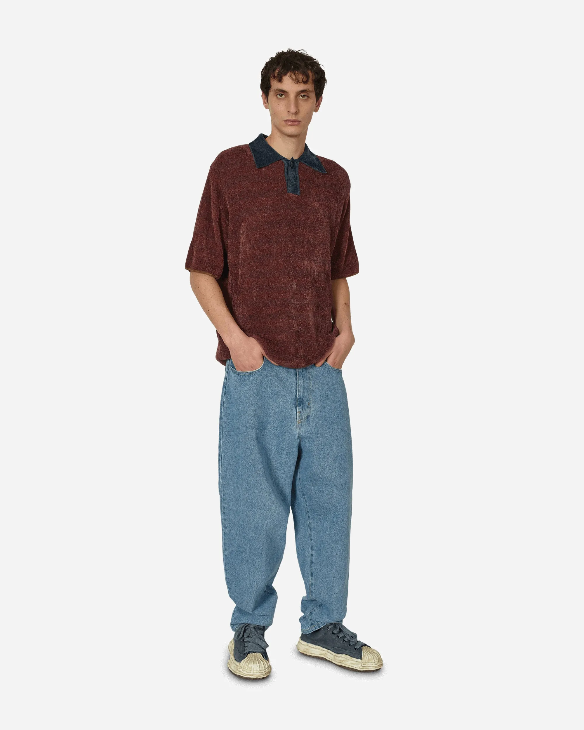 Polo en maille à col Jacquard multicolore