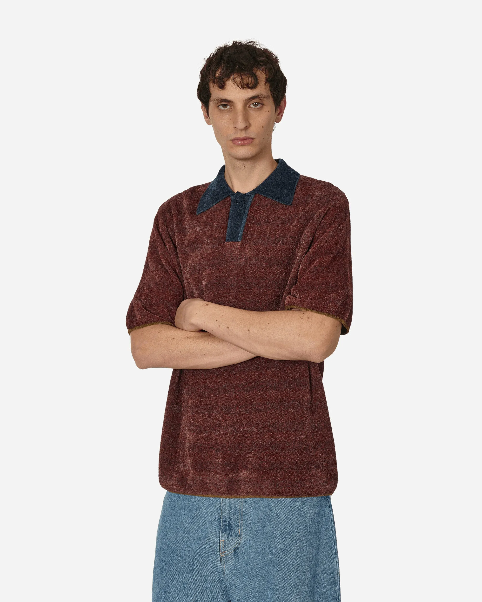 Polo en maille à col Jacquard multicolore