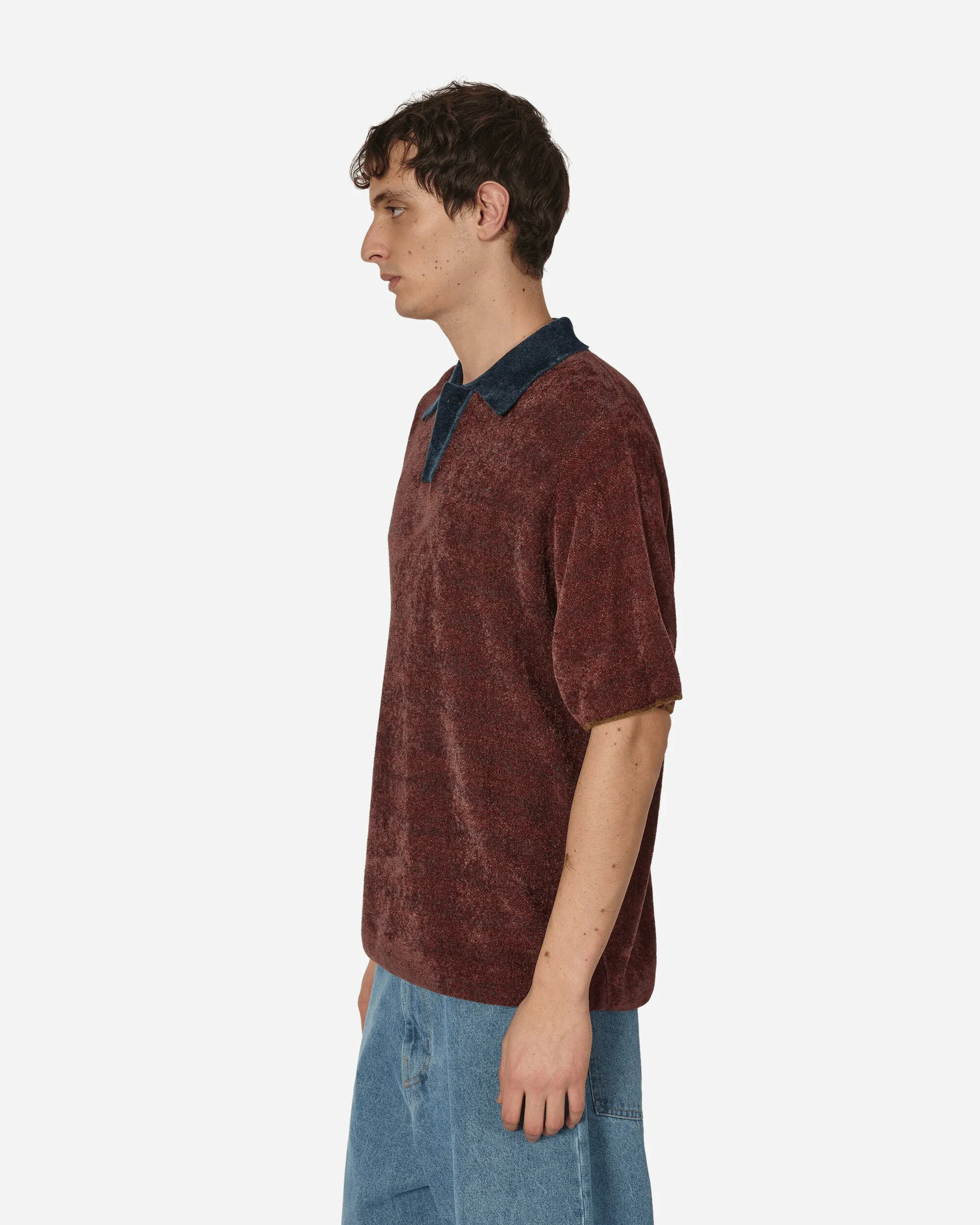 Polo en maille à col Jacquard multicolore