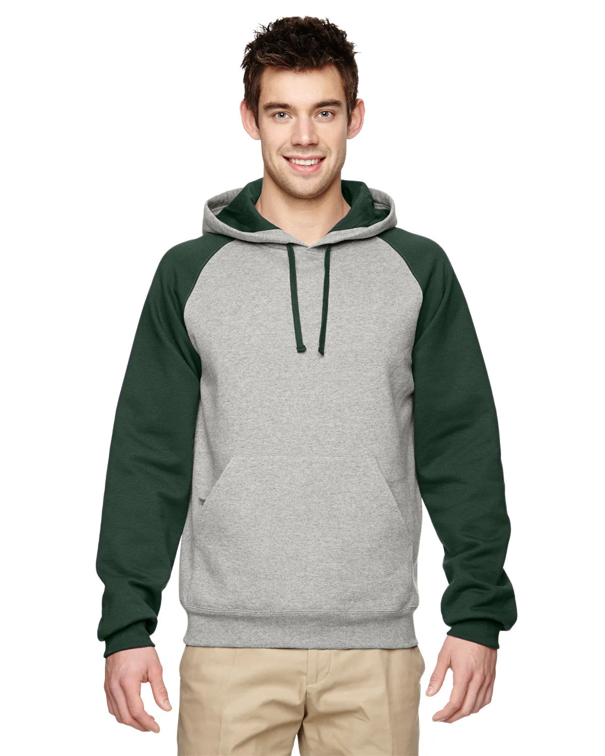Jerzees 96CR Pull à capuche adulte NuBlend avec empiècements colorés et manches raglan